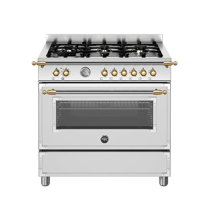 Cucina a gas Bertazzoni con forno elettrico - Linea Heritage - Modello 6 fuochi / 90 cm